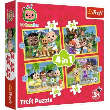 Puzzle 4w1 Cocomelon, Poznaj bohaterów - Trefl