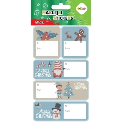 Naklejki Xmas blue tag 10x20cm HAPPY COLOR - GDD