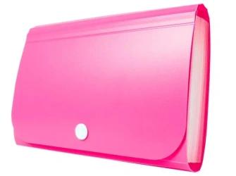 Mini organizer harmonijkowy PP zatrzask różowy - Tetis