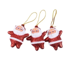 Mikołaje brokatowe czerwone 3szt - Arpex