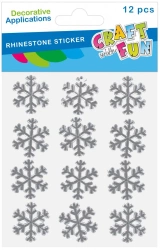 Naklejki Samoprzylepne Śnieżki Kryształki 12szt. Boże Narodzenie Craft with Fun 567249