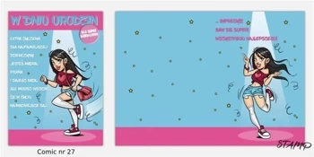 Karnet Comic B6 + koperta wzór nr 27 Urodziny - Stamp