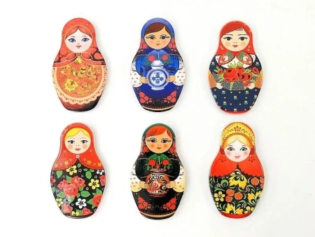Magnes matrioszka 10x6cm ceramiczny MIX - ADAR