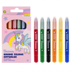 Kredki zmywalne 6 kolorów Unicorn - STARPAK