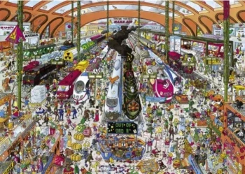 Puzzle Heye. 2000 elementów. Dworzec kolejowy