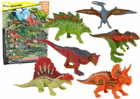Zestaw figurki dinozaury kolorowe 6 szt - Leantoys
