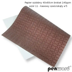 Papier ozdobny brokatowy 140g 40x60cm kawa 5ark - Polsirhurt