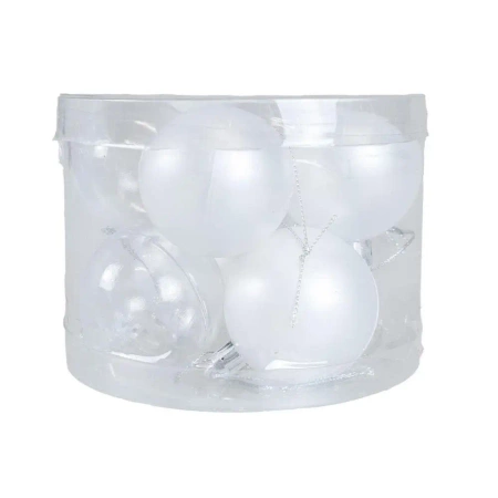 Bombki transparentne perłowe 8szt - Arpex