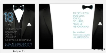 Karnet Party naklejany B6+koperta Urodziny 18 wz11 - Stamp