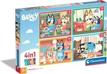 Puzzle 4w1 Super Kolor Bluey - Clementoni