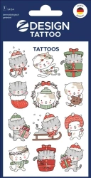 Tatuaże bożonarodzeniowe dla dzieci - kotki - Zdesign