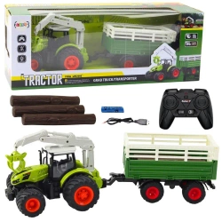 Traktor z przyczepą zdalnie sterowany - Leantoys