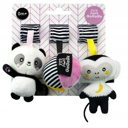 Pluszowe zawieszki Panda Małpka Piłka GaGaGu - TM Toys