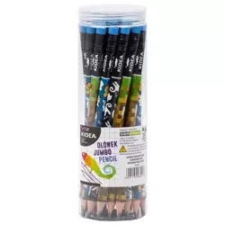 Ołówek trójkątny gruby z nadrukiem (28szt) KIDEA - DERFORM