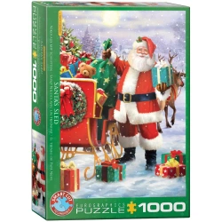 Puzzle 1000 Santa with Sled by Simon Tread 6000-5639 - Eurographics