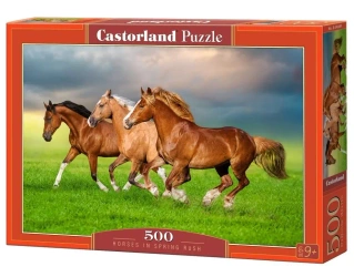 Puzzle 500 Horses in Spring Rush - Castorland