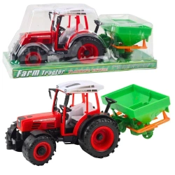 Traktor z siewnikiem czerwony 34cm - Leantoys