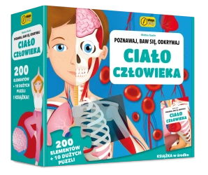 Książka i puzzle Poznawaj, baw się, odkrywaj Ciało człowieka 200 elementów - Wilga Play