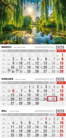 Kalendarz 2026 trójdzielny ekonomiczny wiosna - Pan Kalendarzyk