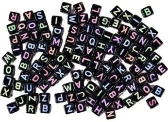 Koraliki ABC czarne - Fandy