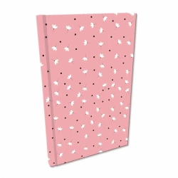 Notes A5 kratka Soft Touch Kwiaty białe w różu - Bee-bee