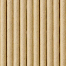 Słomki papierowe, kraft 19.5cm 10szt - PartyDeco