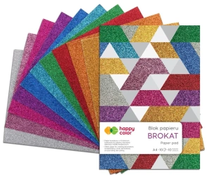 Blok Happy Color A4 10 kolorów brokat 10 arkuszy 150g - Happy Color