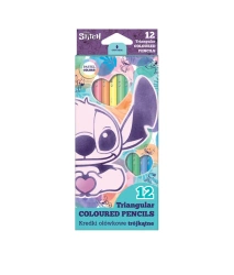 Kredki ołówkowe trójkątne Disney Fashion Stitch 12 kolorów - PATIO