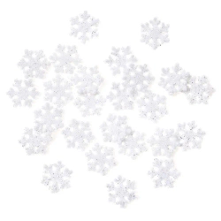 Śnieżynki z brokatem białe 2,4cm 24szt - Dalprint