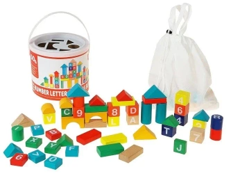 Klocki drewniane z numerkami 50szt - ADAR