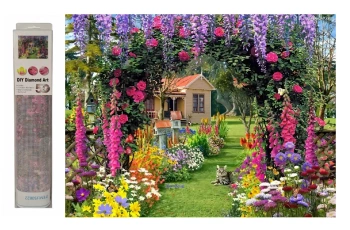 Mozaika diamentowa domek z ogrodem J50822 - SWEDE