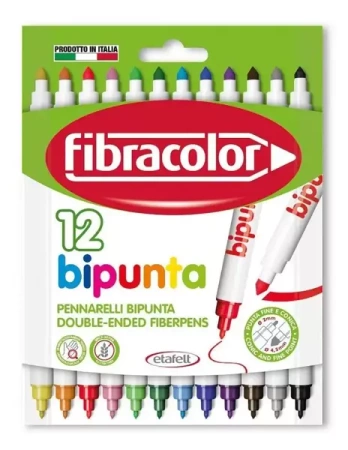 Pisaki Bipunta Double Point 12 kol FIBRACOLOR