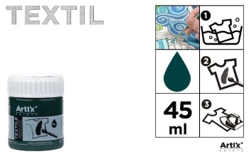 Farba do tkanin 45ml zielona viridian (6szt) - Artix