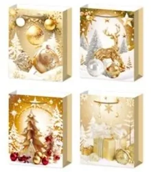 Torebka prezentowa M Boże Narodzenie brokat mix