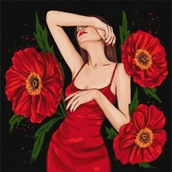 Malowanie po numerach - Tajemnicze piękno 40x40cm - Ideyka