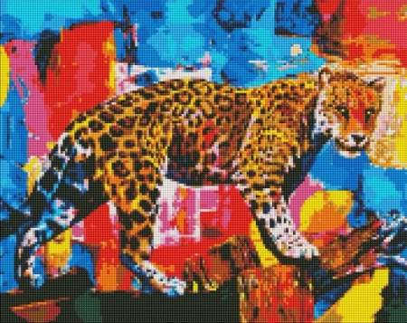 Diamentowa mozaika - Jasny lampart 40x50cm - Ideyka
