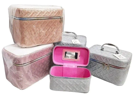 Kuferek L z lusterkiem na zamek 23x17x15cm MIX - ADAR