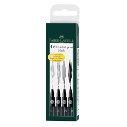 Pisaki Pitt Artist Pen czarny 199 4szt - Faber Castell