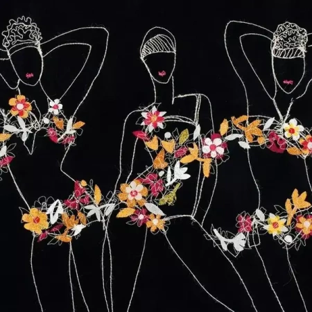 Karnet kwadrat z kopertą Flower Girls - Museums & Galleries