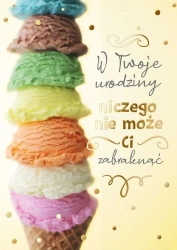 Karnet PR-364 Urodziny Lody - Kukartka