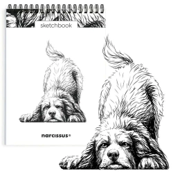 Szkicownik A5/60K na spirali - Pies Berneńczyk - Narcissus