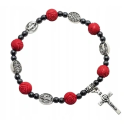 Różaniec Benedykt róża czerwona - Art Sacrum