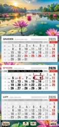 Kalendarz 2026 trójdzielny płaska główka jezioro - Pan Kalendarzyk