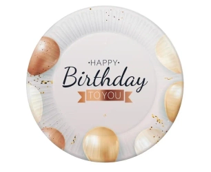 Talerzyki papierowe Happy Birthday 18cm 6szt - Godan
