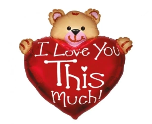 Balon foliowy Miś z sercem 61cm - Godan