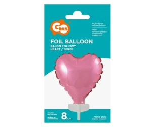 Balon foliowy serce na patyczku 8cm - Godan