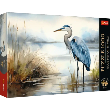 Puzzle 1000 elementów. Premium Plus Quality. Błękitna czapla na wolności