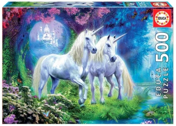 Puzzle 500 Jednorożce w lesie 109627 - Educa