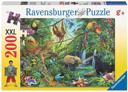 Puzzle 200 Zwierzęta w dżungli XXL - Ravensburger