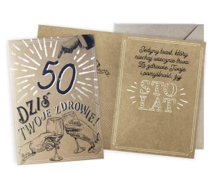 Karnet Urodziny vintage 50 - Kukartka